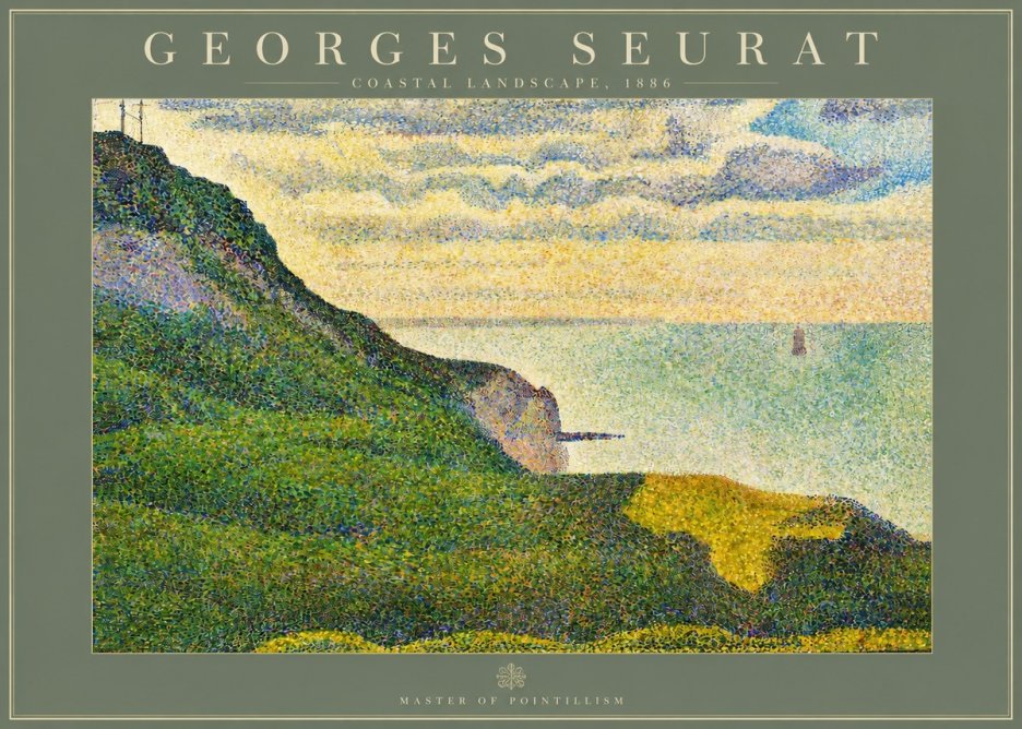 Seurat Coastal Landscape, 1886 No2 - Plakát