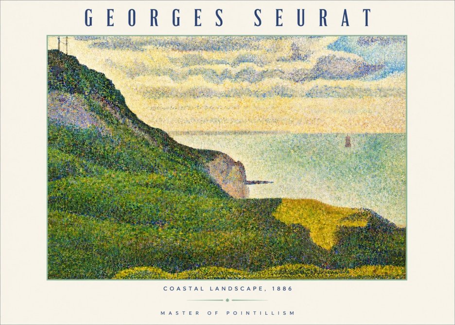 Seurat Coastal Landscape, 1886 No3 - Plakát