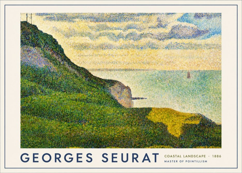 Seurat Coastal Landscape, 1886 No4 - Plakát
