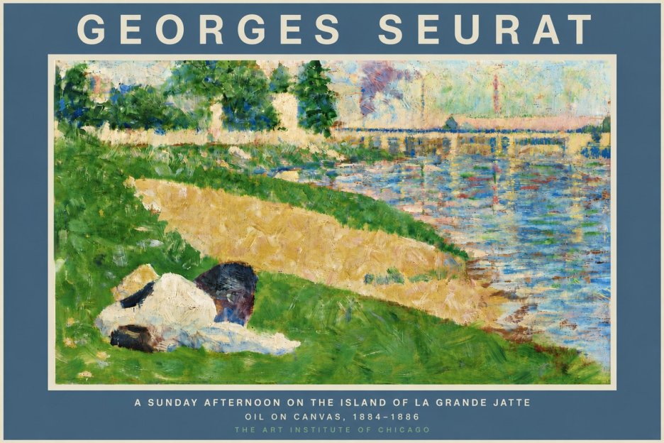 Seurat A Sunday Afternoon on the Island of La Grande Jatte II No5 - Plakát