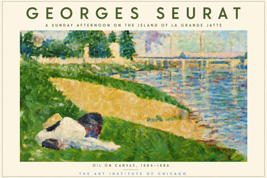 Seurat A Sunday Afternoon on the Island of La Grande Jatte II No6 - Plakát