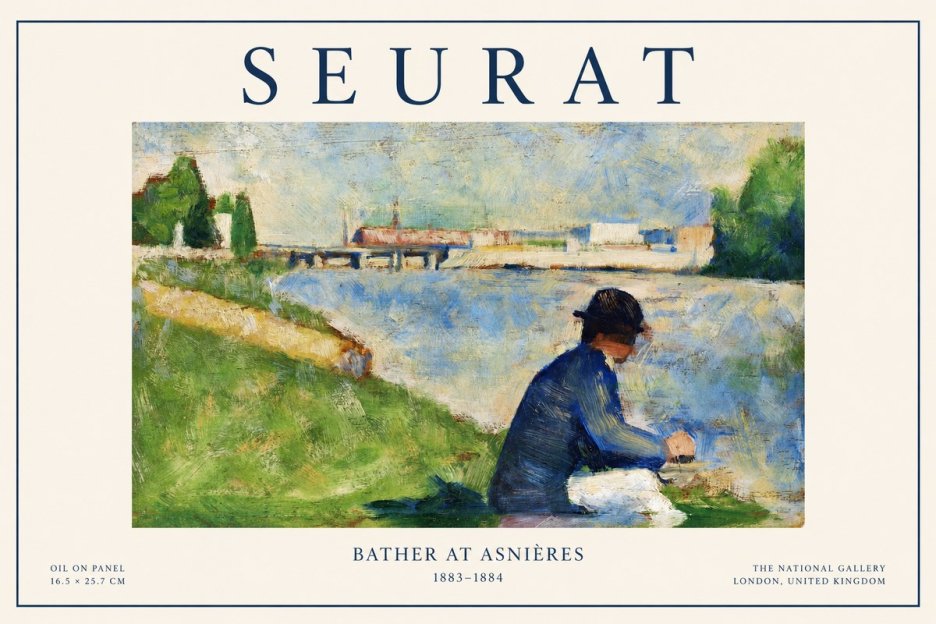 Seurat Bather at Asnières No1 - Plakát