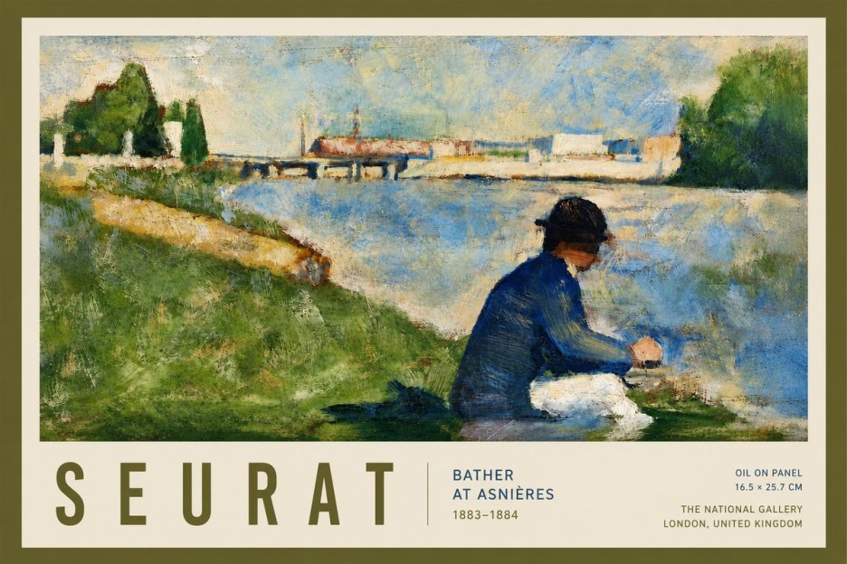 Seurat Bather at Asnières No4 - Plakát