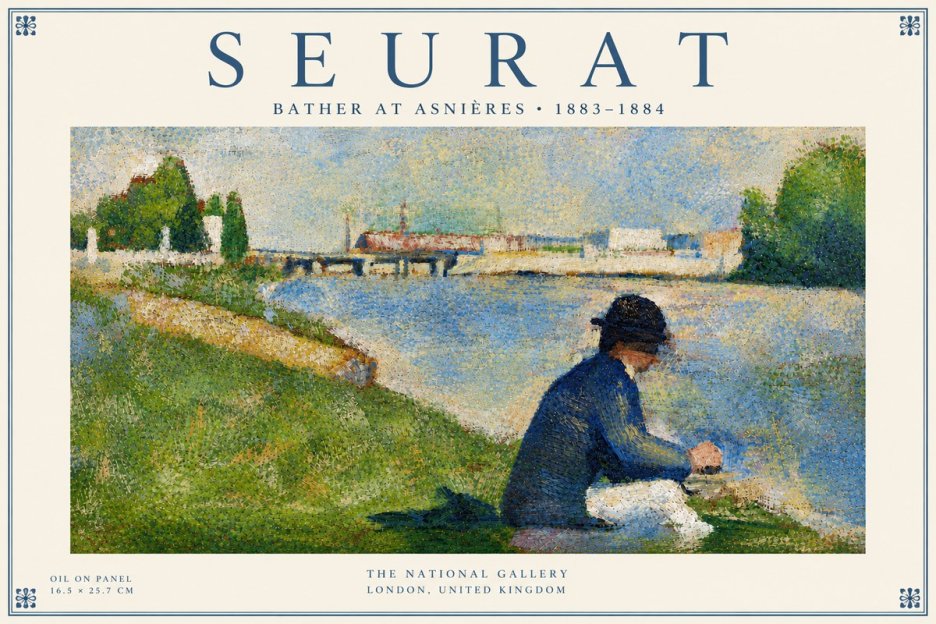 Seurat Bather at Asnières No5 - Plakát
