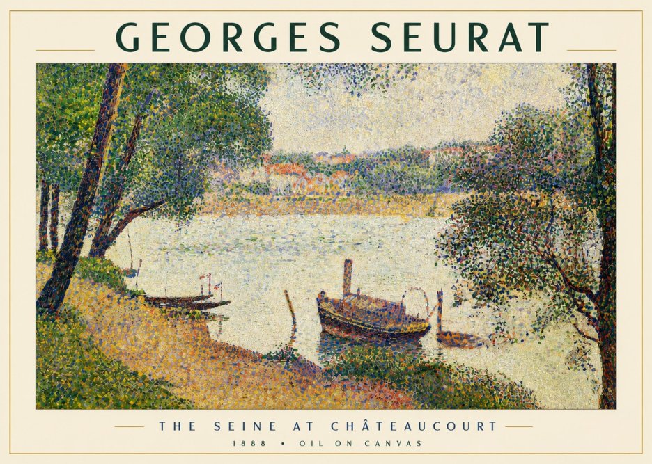 Seurat The Seine at Chateaucourt No4 - Plakát