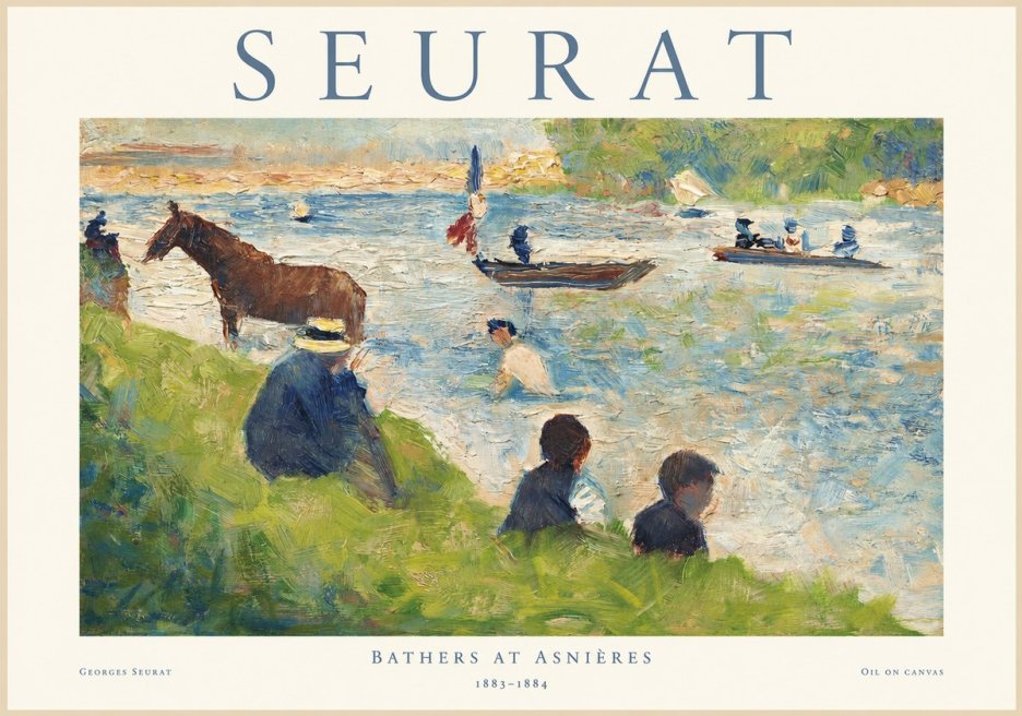 Seurat Bathers at Asnières II No1 - Plakát