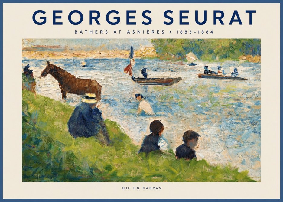 Seurat Bathers at Asnières II No2 - Plakát