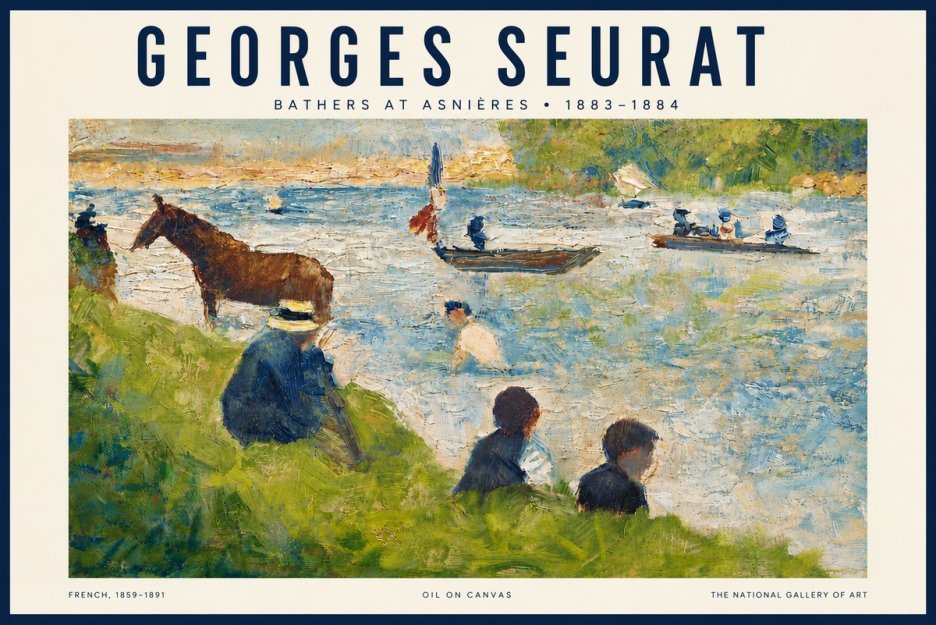 Seurat Bathers at Asnières II No5 - Plakát