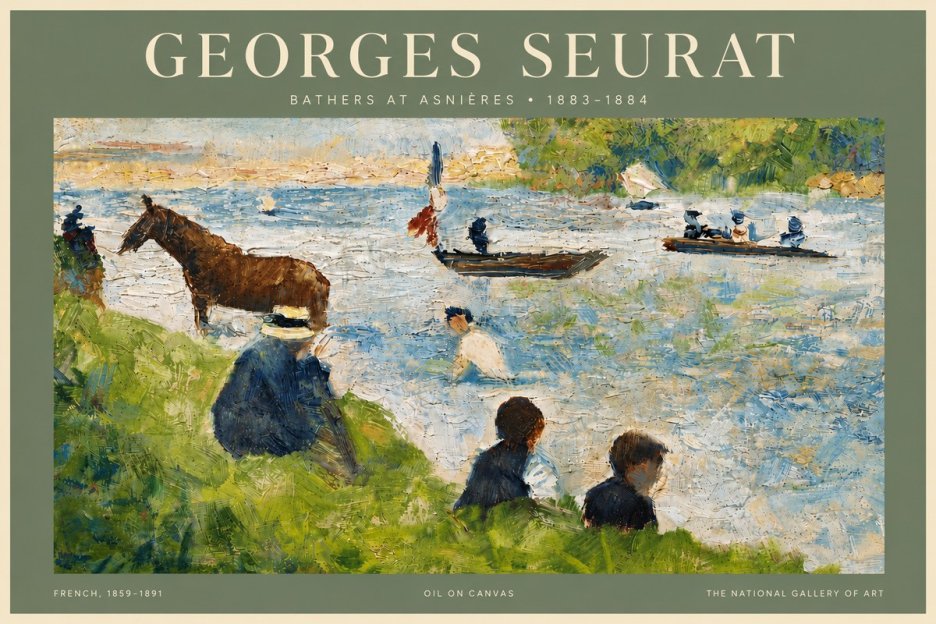 Seurat Bathers at Asnières II No6 - Plakát
