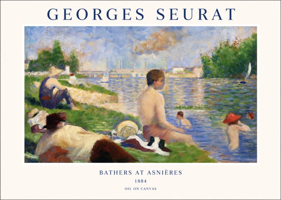 Seurat Bathers at Asnières III No1 - Plakát