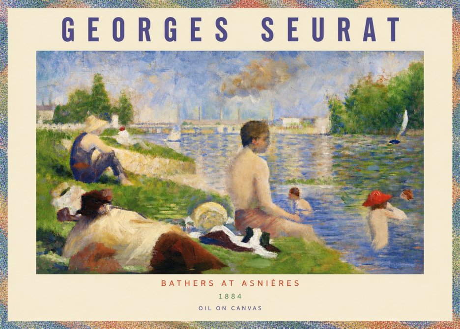 Seurat Bathers at Asnières III No3 - Plakát