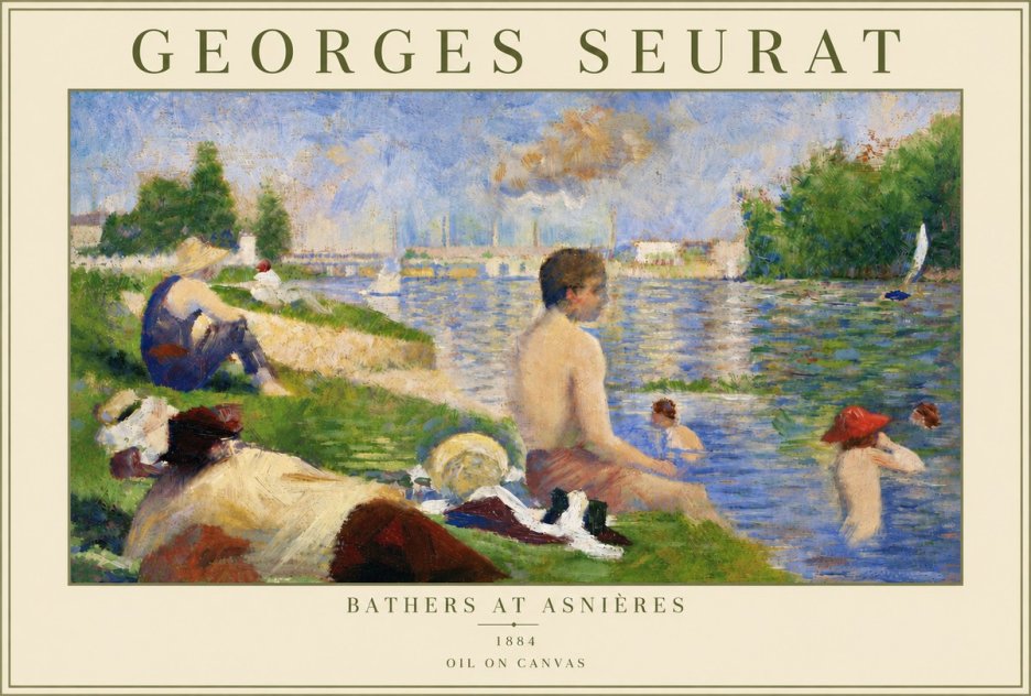 Seurat Bathers at Asnières III No5 - Plakát