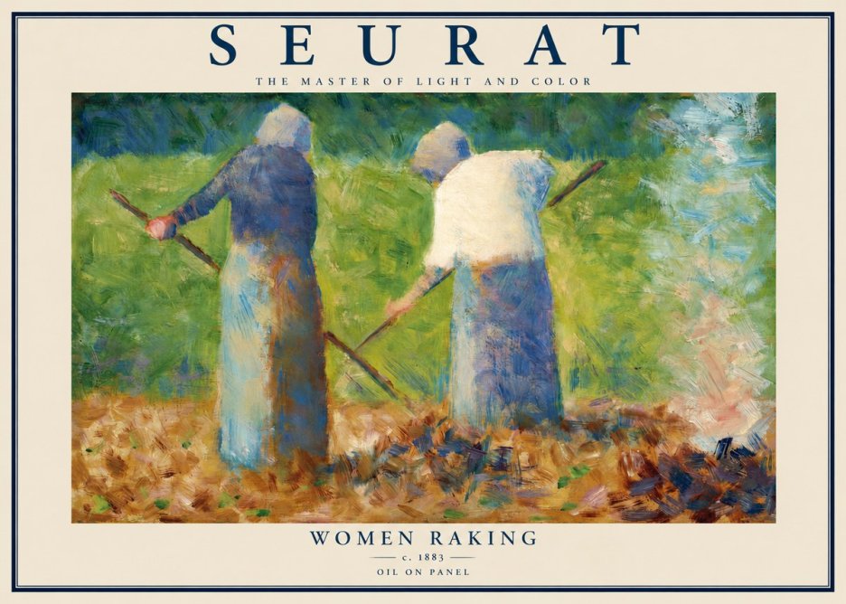 Seurat Women Raking No2 - Plakát
