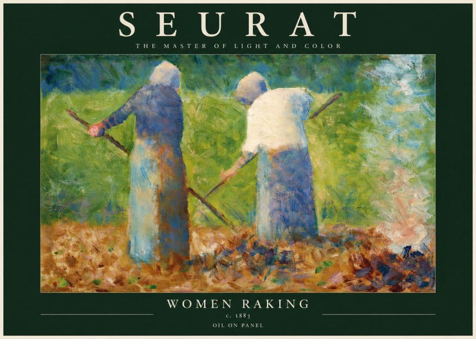 Seurat Women Raking No4 - Plakát