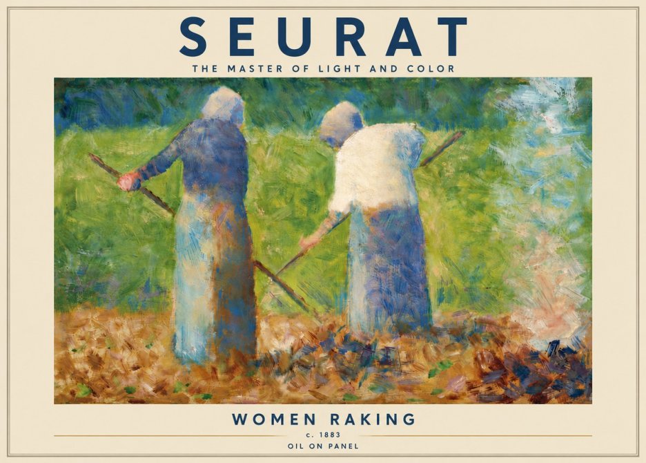 Seurat Women Raking No5 - Plakát