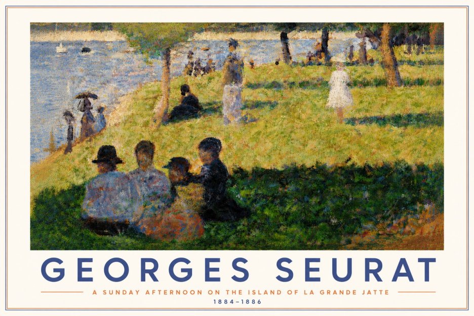 Seurat A Sunday Afternoon on the Island of La Grande Jatte IV No5 - Plakát