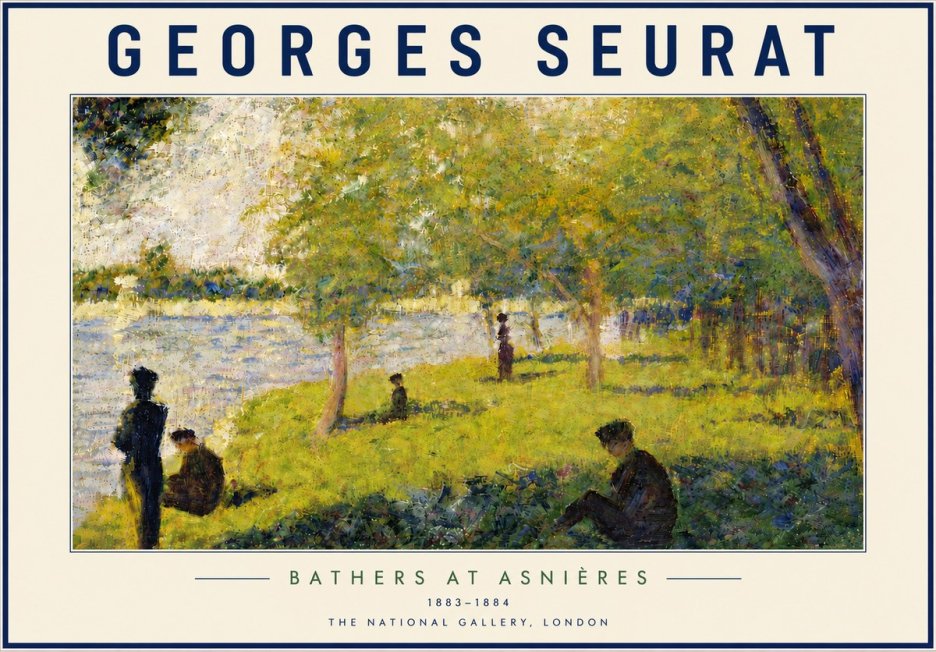 Seurat Bathers at Asnières IV No5 - Plakát