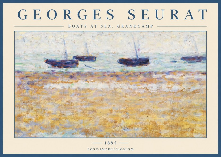 Seurat Boats at Sea, Grandcamp No2 - Plakát