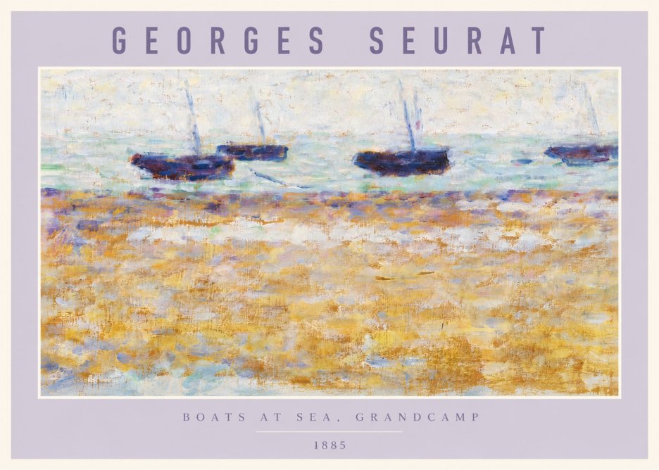Seurat Boats at Sea, Grandcamp No6 - Plakát