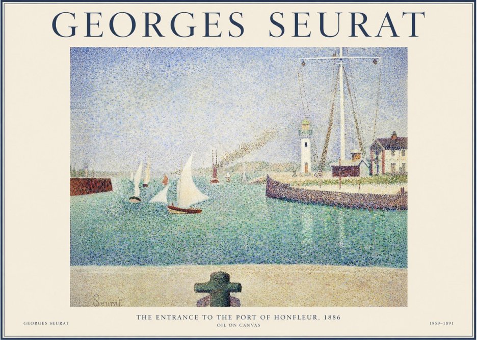 Seurat The Entrance to the Port of Honfleur, 1886 No1 - Plakát