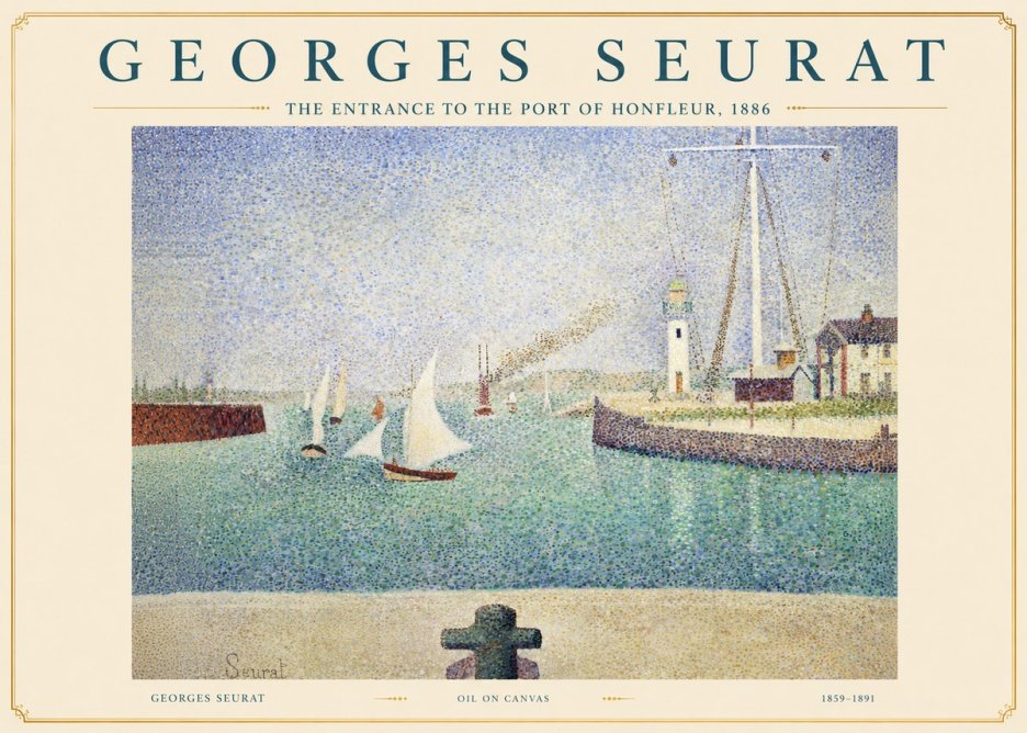 Seurat The Entrance to the Port of Honfleur, 1886 No2 - Plakát