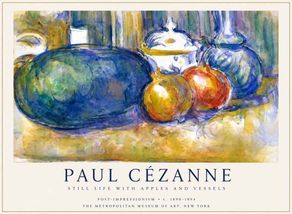 Paul Cézanne Still Life with Apples and Vessels No1 - Plakát