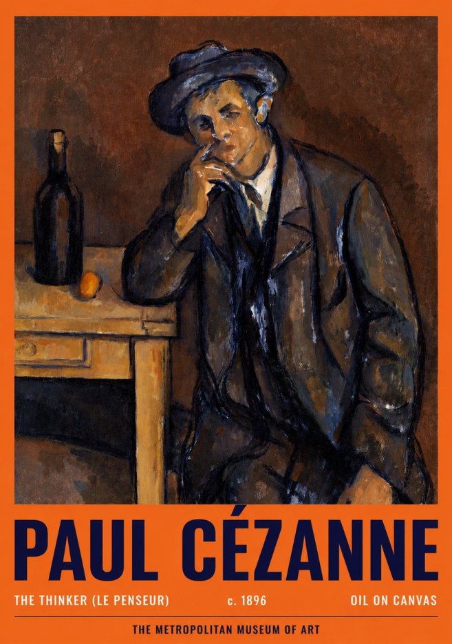 Paul Cézanne The Thinker (Le Penseur) No2 - Plakát