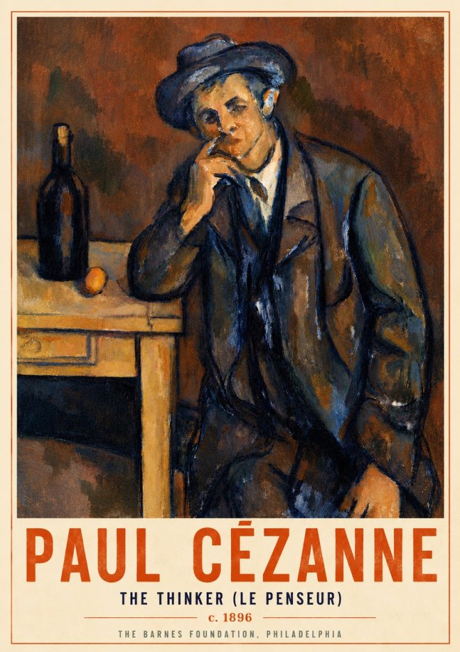 Paul Cézanne The Thinker (Le Penseur) No5 - Plakát