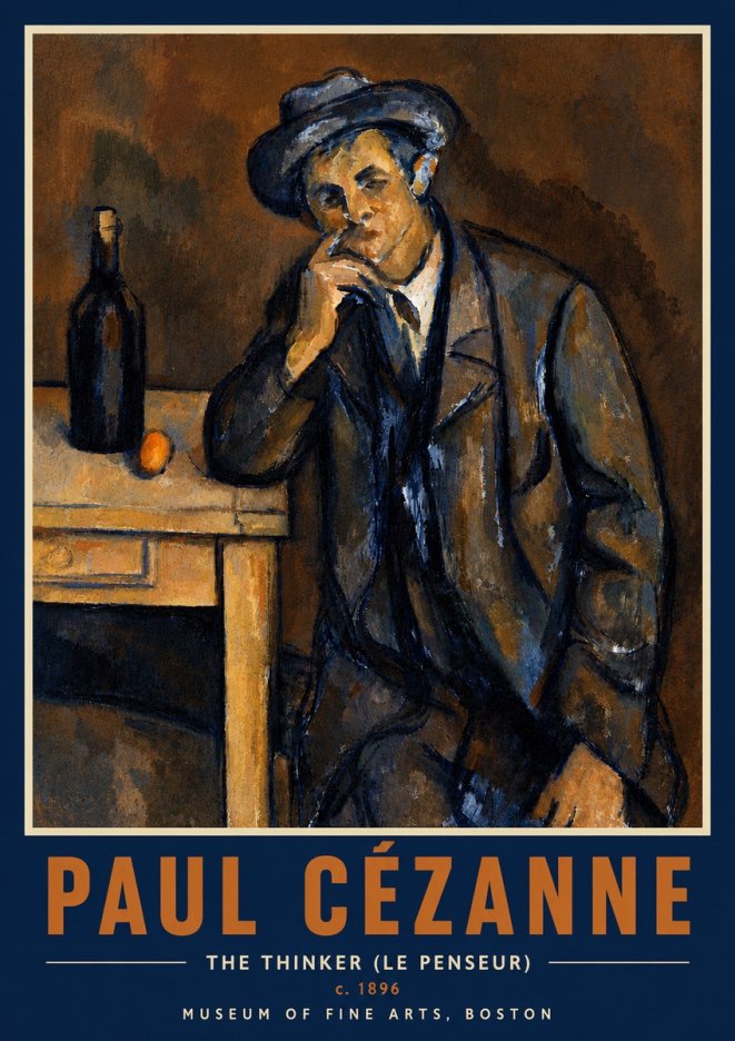 Paul Cézanne The Thinker (Le Penseur) No6 - Plakát
