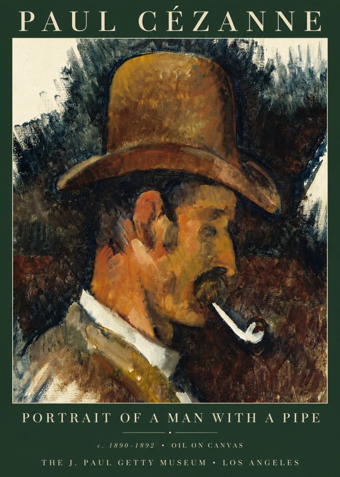 Paul Cézanne Portrait of a Man with a Pipe No3 - Plakát