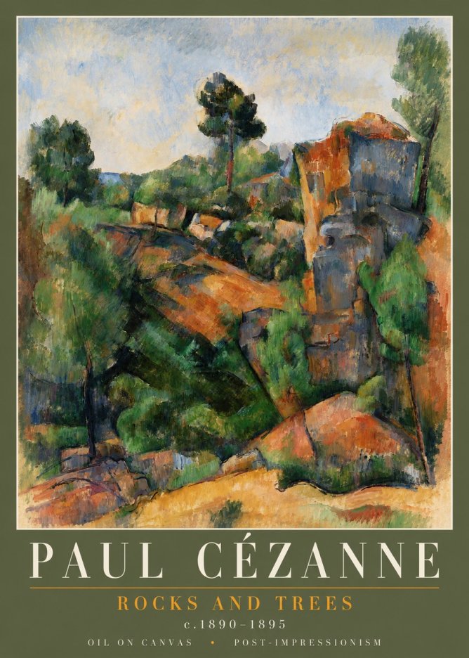 Paul Cézanne Rocks and Trees I No3 - Plakát