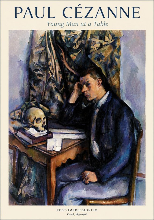 Paul Cézanne Young Man at a Table No1 - Plakát