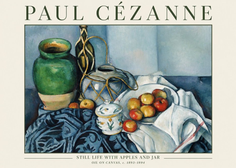 Paul Cézanne Still Life with Apples and Jar No1 - Plakát