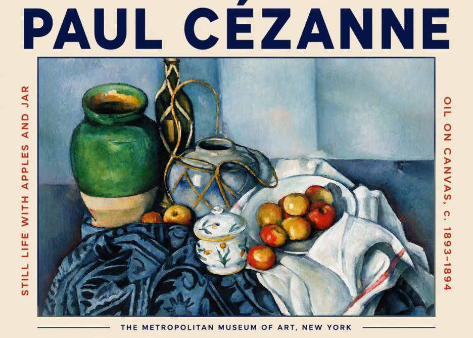Paul Cézanne Still Life with Apples and Jar No4 - Plakát