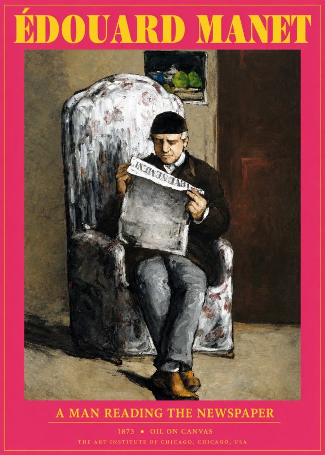 Édouard Manet A Man Reading the Newspaper No2 - Plakát
