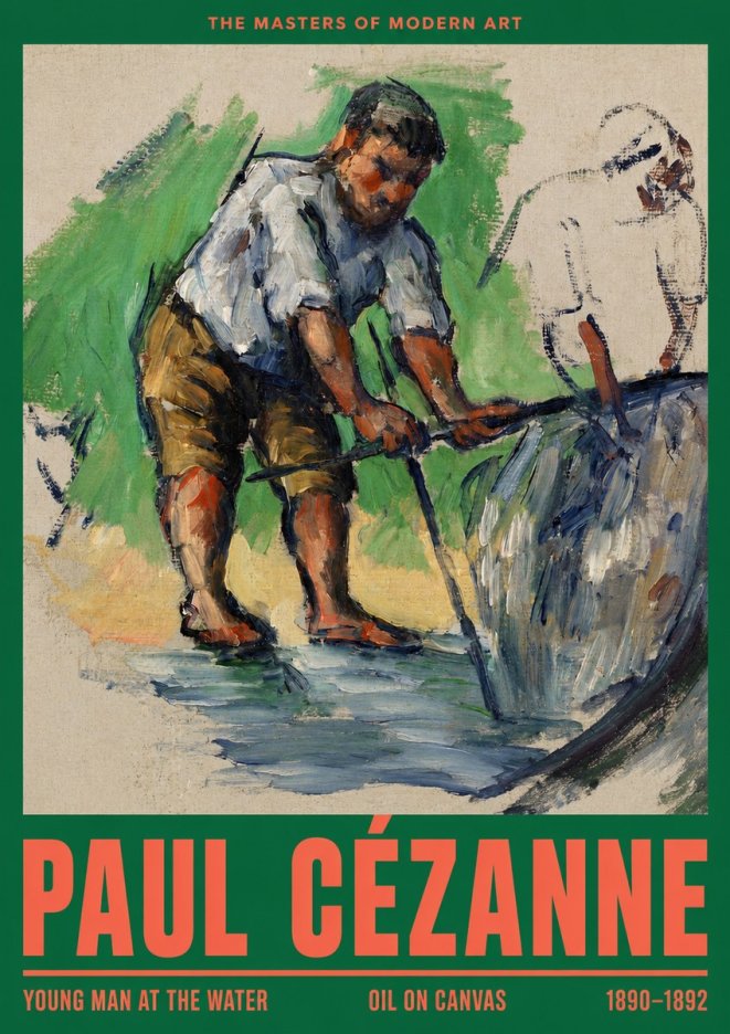 Paul Cézanne Young Man at the Water No2 - Plakát