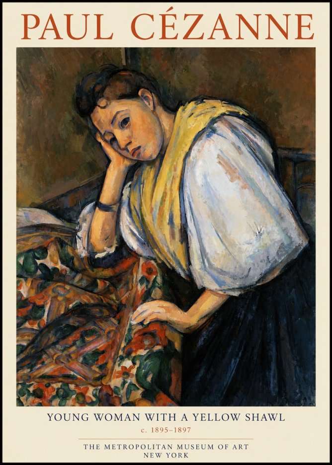Paul Cézanne Young Woman with a Yellow Shawl No1 - Plakát