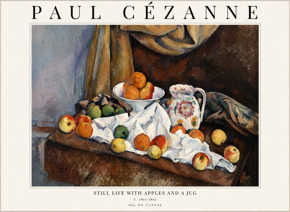 Paul Cézanne Still Life with Apples and a Jug No1 - Plakát