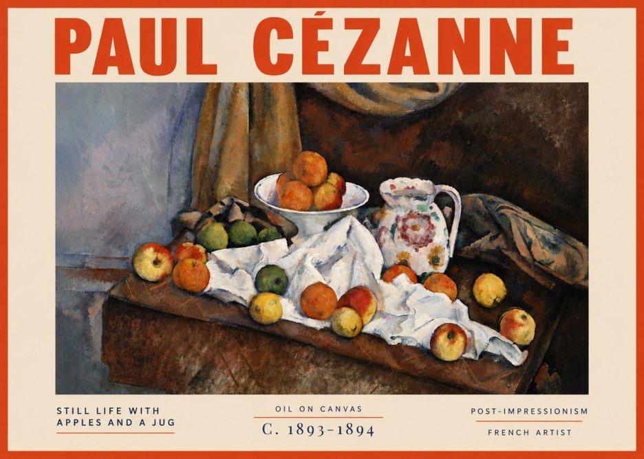 Paul Cézanne Still Life with Apples and a Jug No5 - Plakát