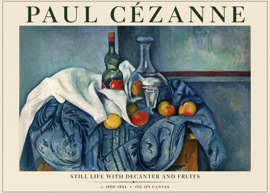 Paul Cézanne Still Life with Decanter and Fruits No3 - Plakát