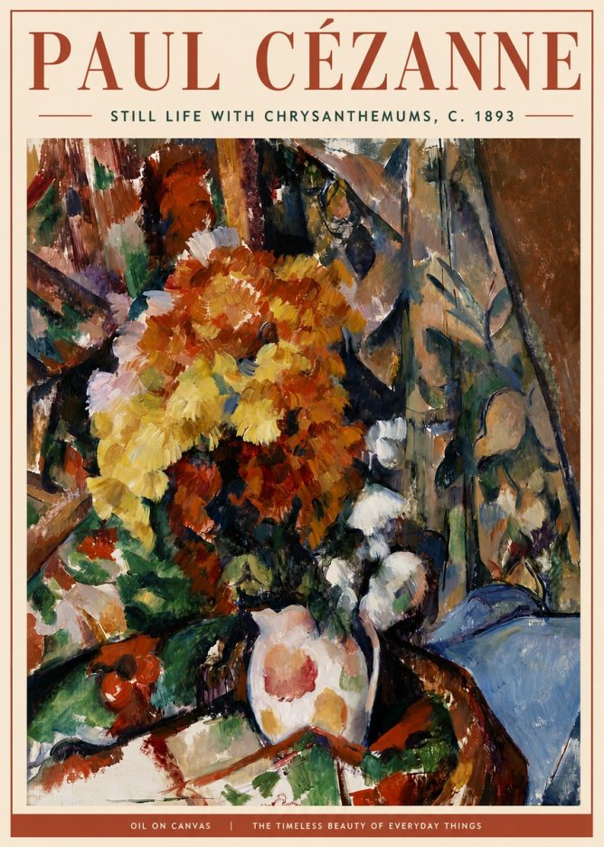 Paul Cézanne Still Life with Chrysanthemums No4 - Plakát