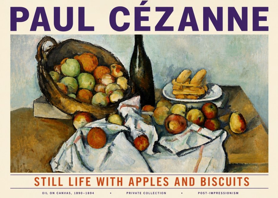 Paul Cézanne Still Life with Apples and Biscuits No6 - Plakát