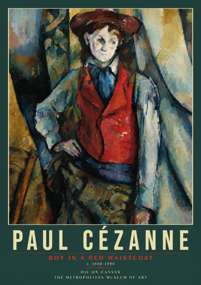 Paul Cézanne Boy in a Red Waistcoat No5 - Plakát