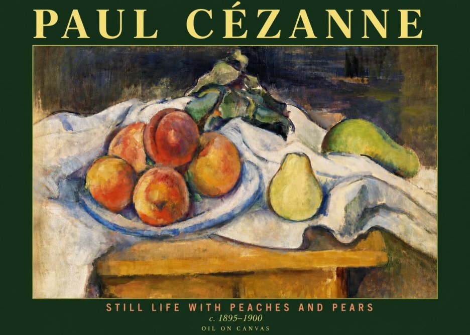Paul Cézanne Still Life with Peaches and Pears No4 - Plakát