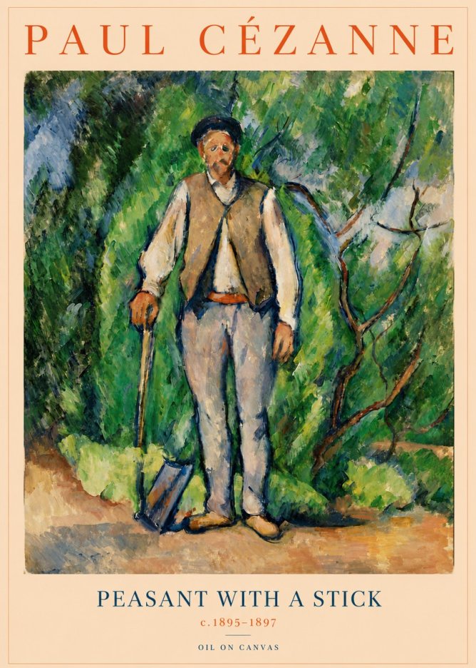 Paul Cézanne Peasant with a Stick No3 - Plakát