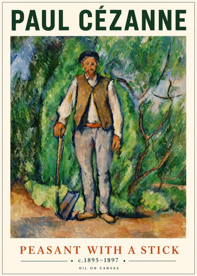 Paul Cézanne Peasant with a Stick No4 - Plakát