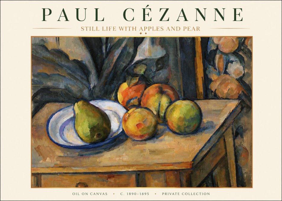 Paul Cézanne Still Life with Apples and Pear No3 - Plakát