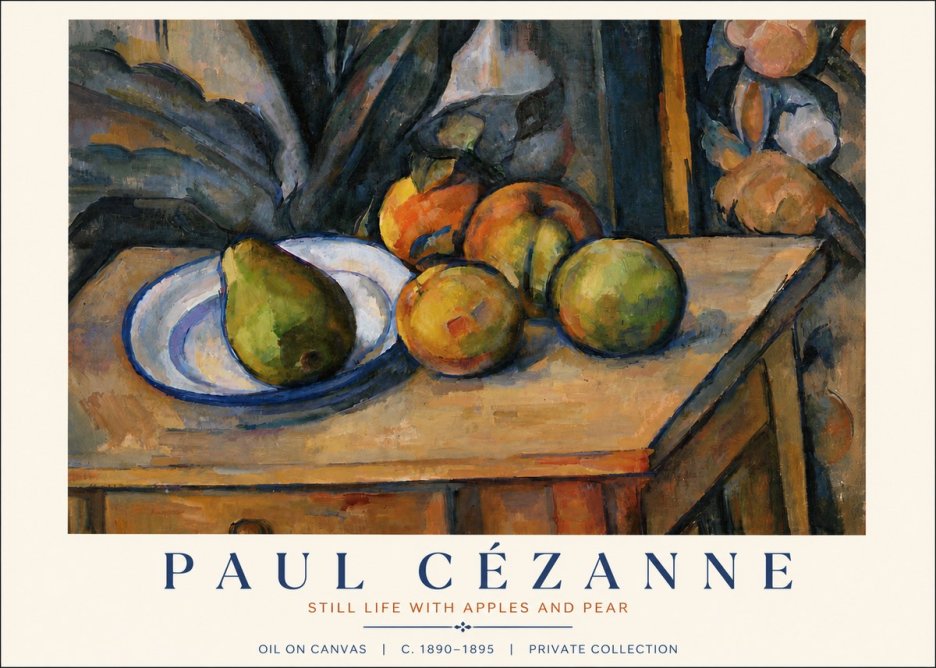 Paul Cézanne Still Life with Apples and Pear No5 - Plakát