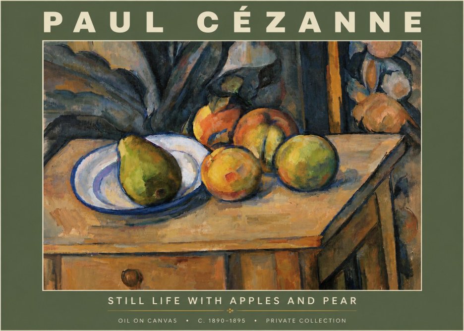 Paul Cézanne Still Life with Apples and Pear No6 - Plakát
