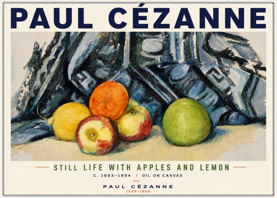 Paul Cézanne Still Life with Apples and Lemon No6 - Plakát